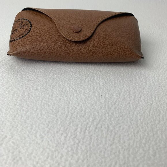 Ray-Ban Brown Semi Hard Sunglass Case Only 6” Faux Leather - Picture 6 of 9